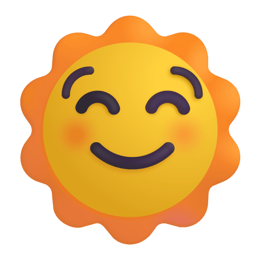 Sun-With-Face-3d icon