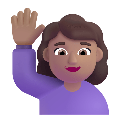 Woman Raising Hand 3d Medium Icon | FluentUI Emoji 3D Iconpack | Microsoft