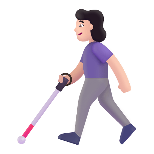 Woman-With-White-Cane-3d-Light icon