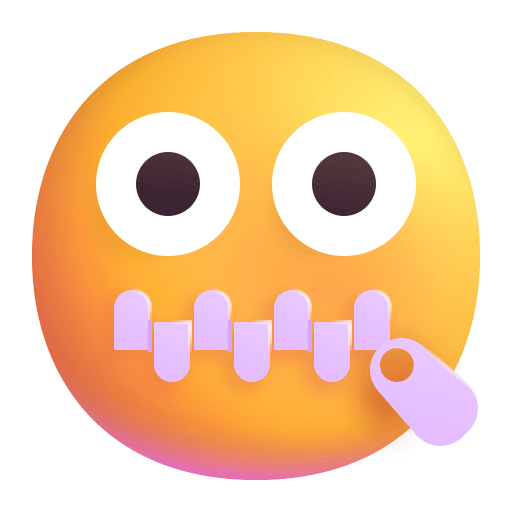 Zipper-Mouth-Face-3d icon