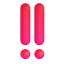 Double Exclamation Mark 3d icon