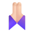 Folded Hands 3d Light icon