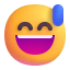 Grinning Face With Sweat 3d icon