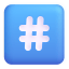 Keycap Hashtag 3d icon