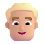 Man Blonde Hair 3d Medium Light icon