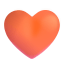 Orange Heart 3d icon