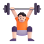 Person Lifting Weights 3d Light icon