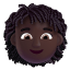 Woman Curly Hair 3d Dark icon
