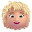 Woman Curly Hair 3d Medium Light icon