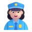 Woman Police Officer 3d Light icon