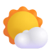 Sun-Behind-Small-Cloud-3d icon