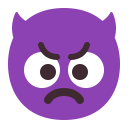 Angry Face With Horns Flat icon