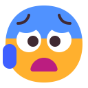 Anxious Face With Sweat Flat icon