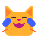 Cat With Tears Of Joy Flat icon