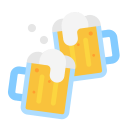 Clinking-Beer-Mugs-Flat icon