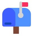 Closed Mailbox With Raised Flag Flat icon