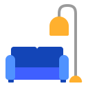 Couch-And-Lamp-Flat icon