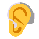 Ear With Hearing Aid Flat Default icon