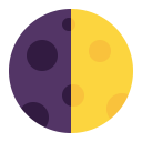 First Quarter Moon Flat icon