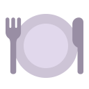 Fork And Knife With Plate Flat icon