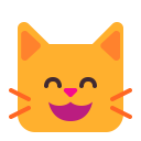 Grinning Cat With Smiling Eyes Flat icon