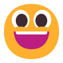 Grinning Face With Big Eyes Flat icon