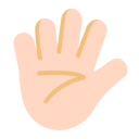 Hand With Fingers Splayed Flat Light icon