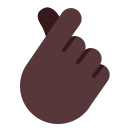 Hand With Index Finger And Thumb Crossed Flat Dark icon