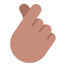 Hand With Index Finger And Thumb Crossed Flat Medium icon