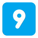 Keycap-9-Flat icon