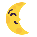 Last Quarter Moon Face Flat icon