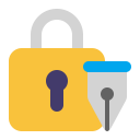 Locked-With-Pen-Flat icon