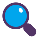 Magnifying Glass Tilted Left Flat icon