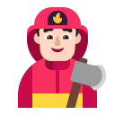 Man Firefighter Flat Light icon