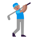 Man Golfing Flat Medium icon