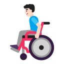 Man In Manual Wheelchair Flat Light icon