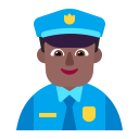 Man Police Officer Flat Medium Dark icon