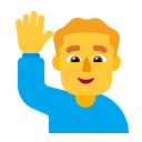 Man Raising Hand Flat Default icon