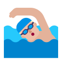 Man Swimming Flat Medium Light icon