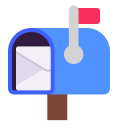 Open-Mailbox-With-Raised-Flag-Flat icon