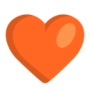 Orange Heart Flat icon