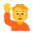 Person Raising Hand Flat Default icon