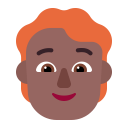 Person-Red-Hair-Flat-Medium-Dark icon