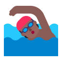 Person Swimming Flat Medium Dark icon