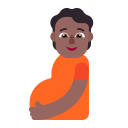 Pregnant-Person-Flat-Medium-Dark icon