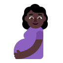 Pregnant Woman Flat Dark icon