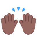 Raising Hands Flat Medium Dark icon