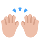 Raising Hands Flat Medium Light icon