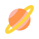 Ringed Planet Flat icon