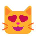 Smiling Cat With Heart Eyes Flat icon